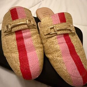 INC International Concepts Woven Straw Mules